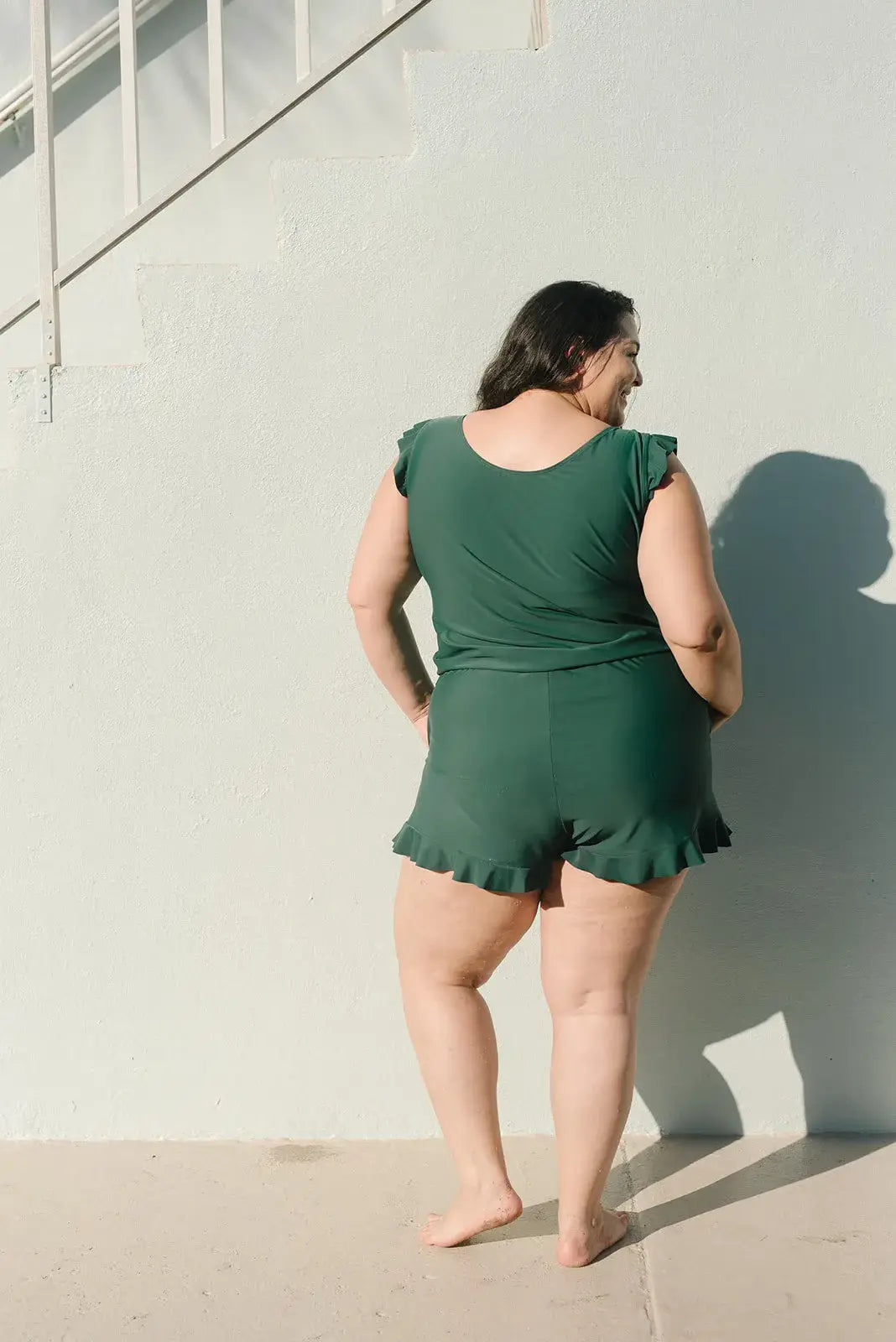 Sleeveless one piece swimsuit