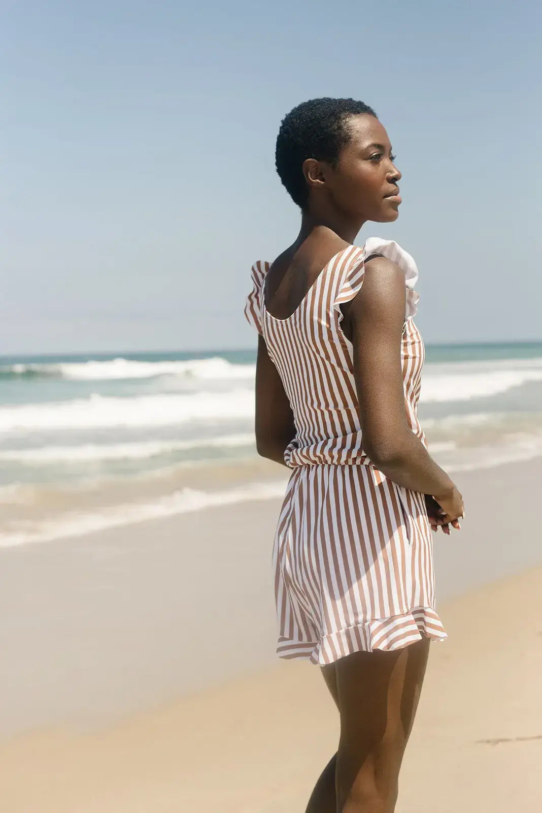 Sleeveless one piece swimsuit