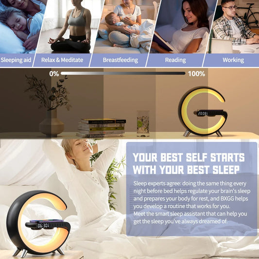 Smart Mood Lamp with Wireless Charging & Alarm