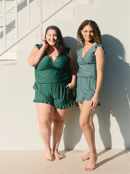 Sleeveless one piece swimsuit