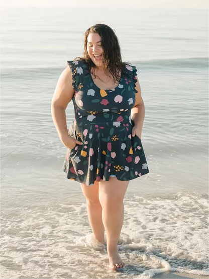 Sleeveless one piece swimsuit