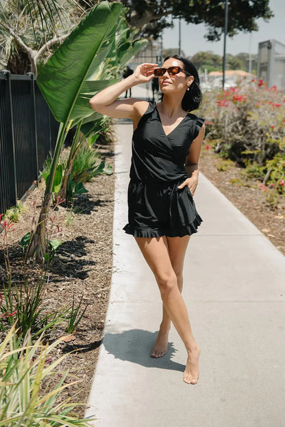 Sleeveless one piece swimsuit